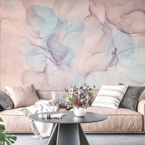 Panoramic Wallpaper - Wall Mural - Marbled Effect