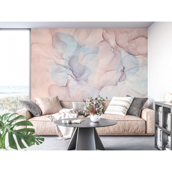 Panoramic Wallpaper - Wall Mural - Marbled Effect