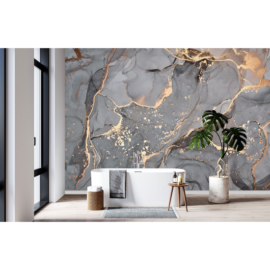 Panoramic Wallpaper - Wall Mural - Marbled effect