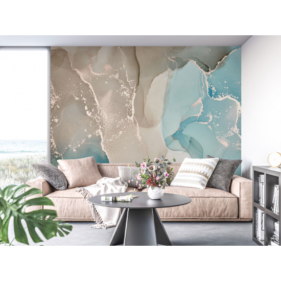 Panoramic Wallpaper - Wall Mural - Marbled effect