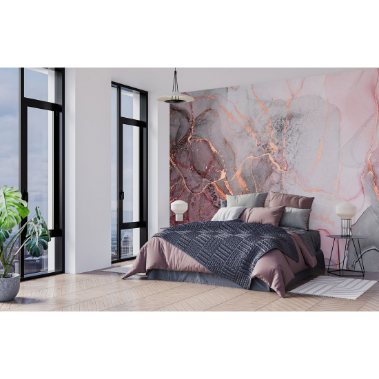 Panoramic Wallpaper - Wall Mural - Marbled effect