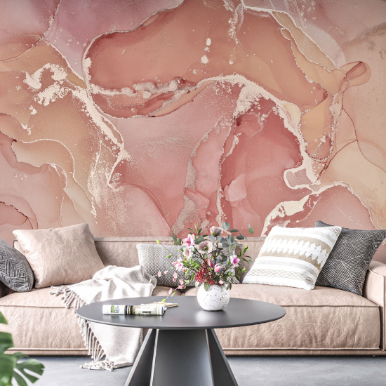 Panoramic Wallpaper - Wall Mural - Marbled effect