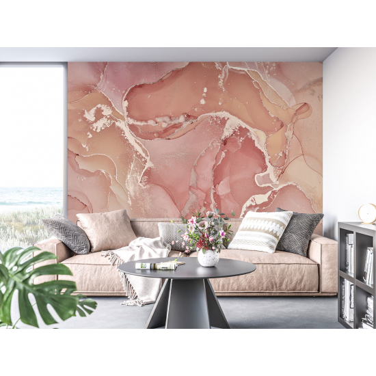 Panoramic Wallpaper - Wall Mural - Marbled effect