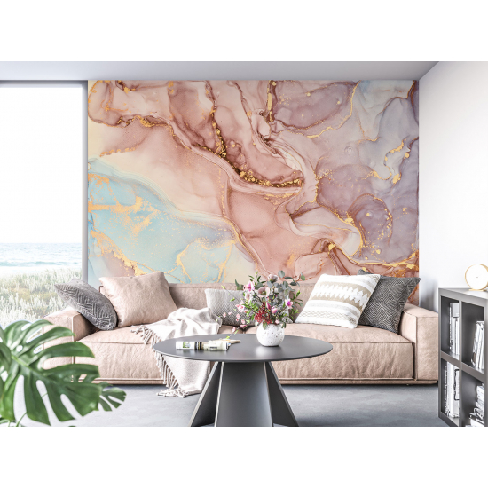 Panoramic Wallpaper - Wall Mural - Marbled effect