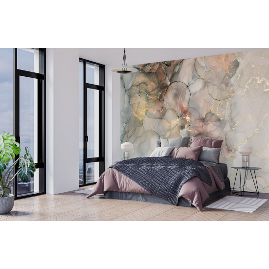Panoramic Wallpaper - Wall Mural - Marbled effect