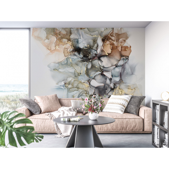 Panoramic Wallpaper - Wall Mural - Marbled effect