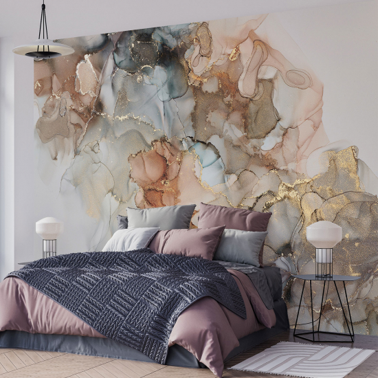 Panoramic Wallpaper - Wall Mural - Marbled effect