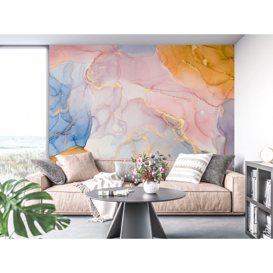 Panoramic Wallpaper - Wall Mural - Marbled effect