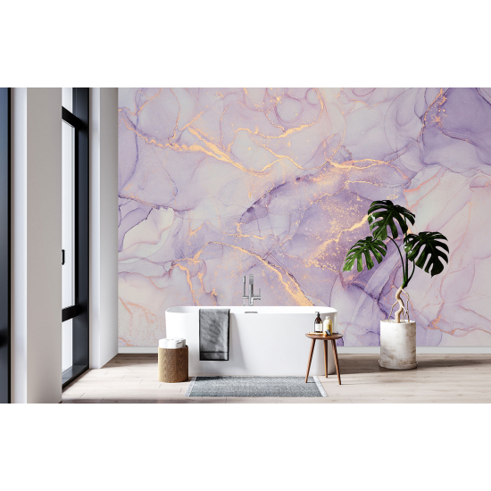 Panoramic Wallpaper - Wall Mural - Marbled effect