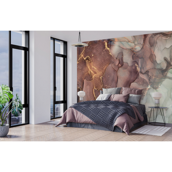 Panoramic Wallpaper - Wall Mural - Marbled effect