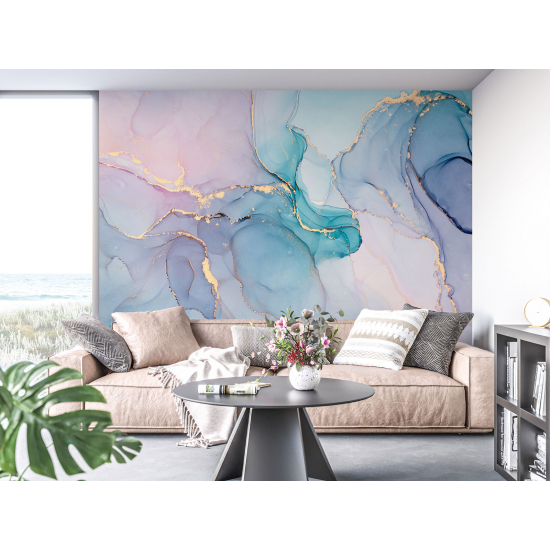 Panoramic Wallpaper - Wall Mural - Marbled effect