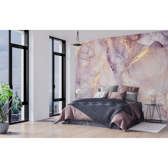 Panoramic Wallpaper - Wall Mural - Marbled effect