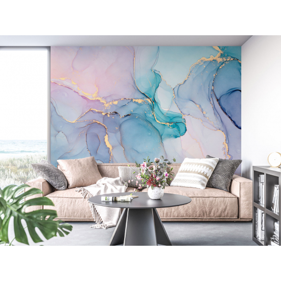 Panoramic Wallpaper - Wall Mural - Marbled effect