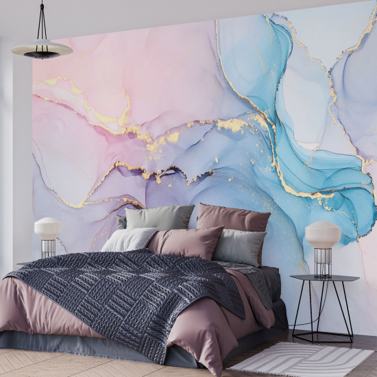 Panoramic Wallpaper - Wall Mural - Marbled effect