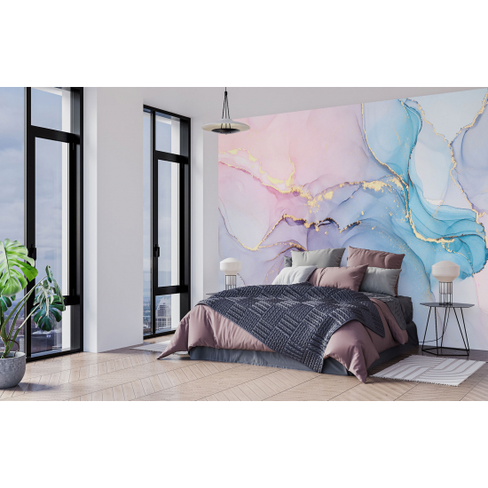 Panoramic Wallpaper - Wall Mural - Marbled effect