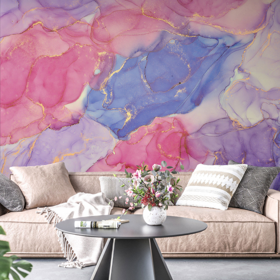 Panoramic Wallpaper - Wall Mural - Marbled effect