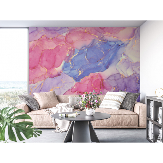 Panoramic Wallpaper - Wall Mural - Marbled effect