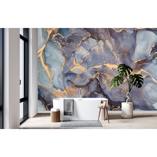 Panoramic Wallpaper - Wall Mural - Marbled effect