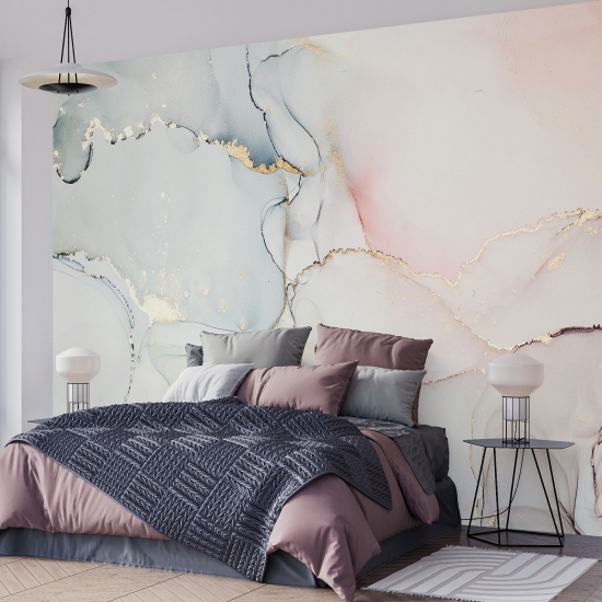 Panoramic Wallpaper - Wall Mural - Marbled effect