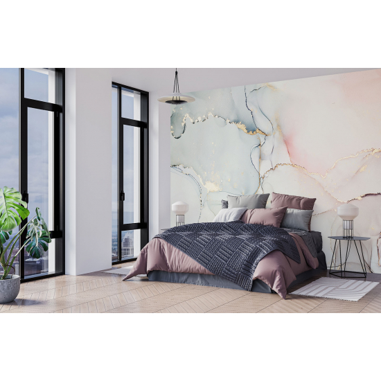 Panoramic Wallpaper - Wall Mural - Marbled effect