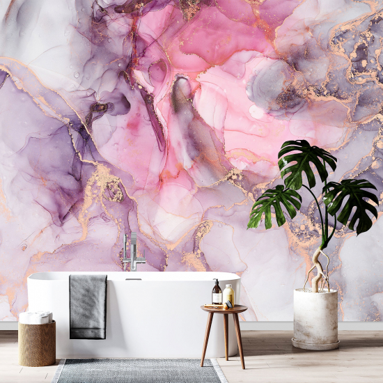 Panoramic Wallpaper - Wall Mural - Marbled effect