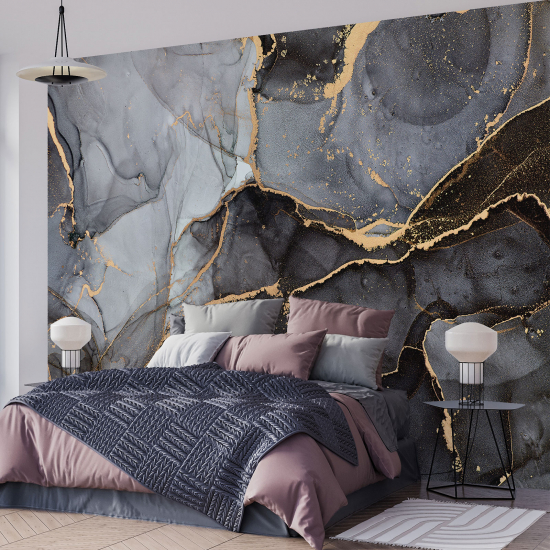 Panoramic Wallpaper - Wall Mural - Marbled effect