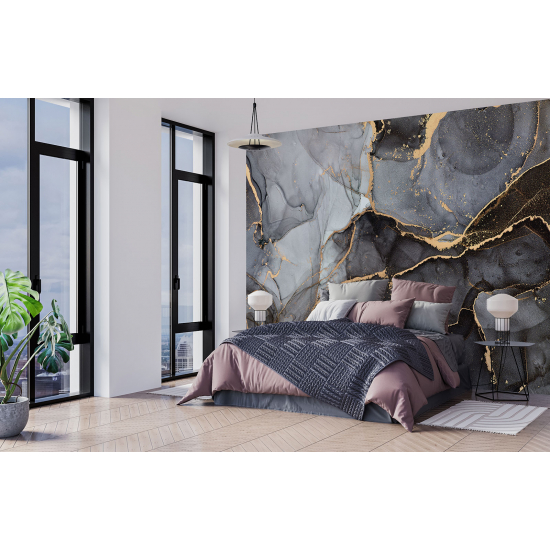 Panoramic Wallpaper - Wall Mural - Marbled effect