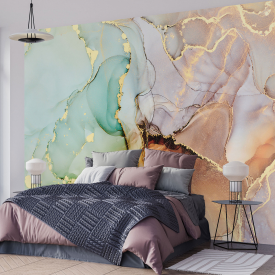 Panoramic Wallpaper - Wall Mural - Marbled effect