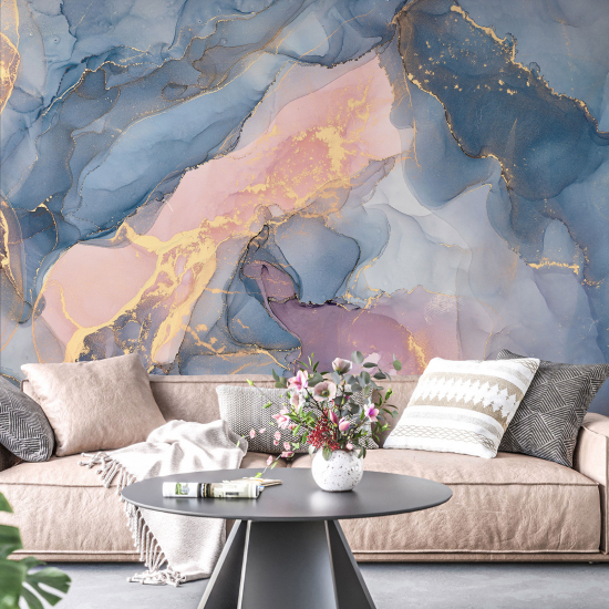 Panoramic Wallpaper - Wall Mural - Marbled effect