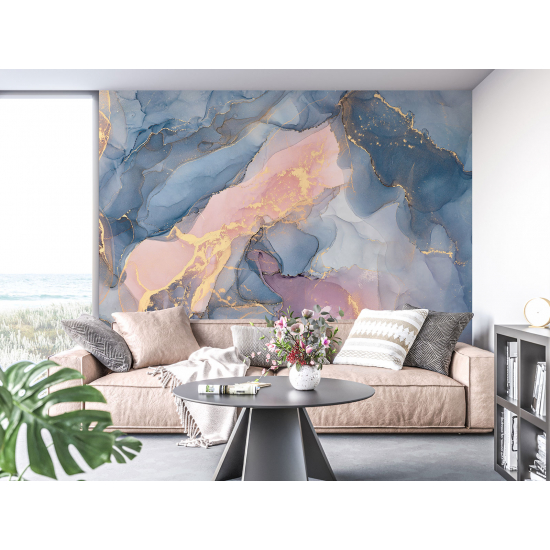 Panoramic Wallpaper - Wall Mural - Marbled effect