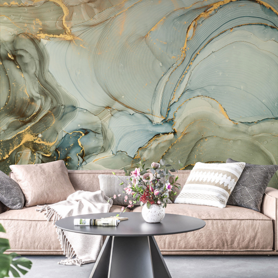 Panoramic Wallpaper - Wall Mural - Marbled effect