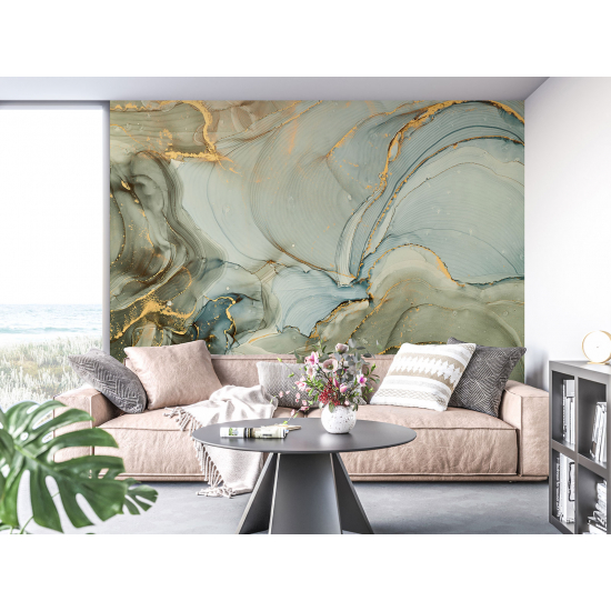 Panoramic Wallpaper - Wall Mural - Marbled effect