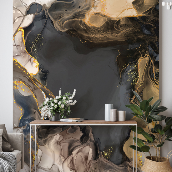 Panoramic Wallpaper - Wall Mural - Marbled effect