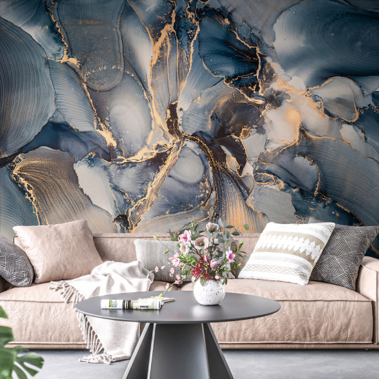 Panoramic Wallpaper - Wall Mural - Marbled effect