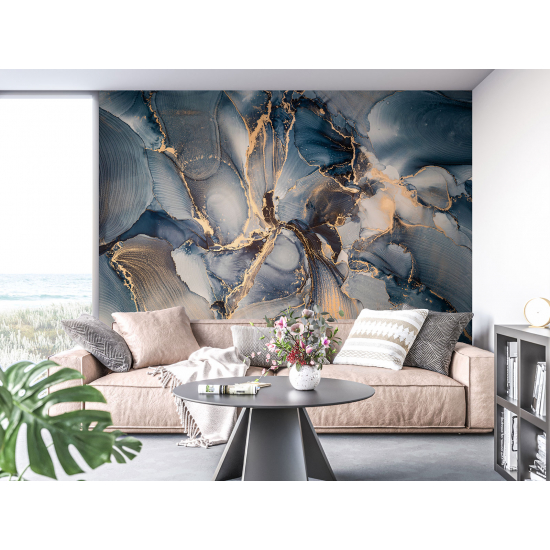 Panoramic Wallpaper - Wall Mural - Marbled effect