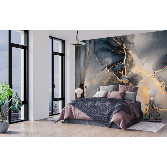 Panoramic Wallpaper - Wall Mural - Marbled effect