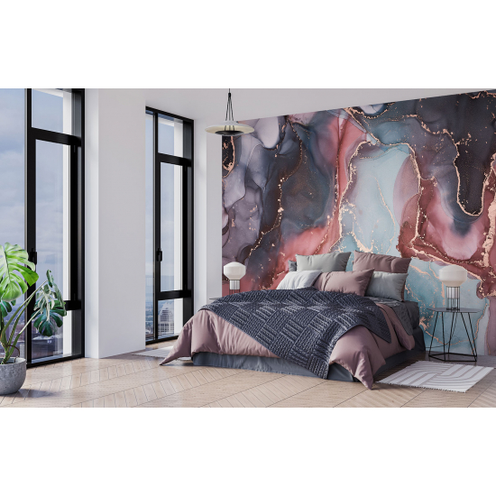 Panoramic Wallpaper - Wall Mural - Marbled effect