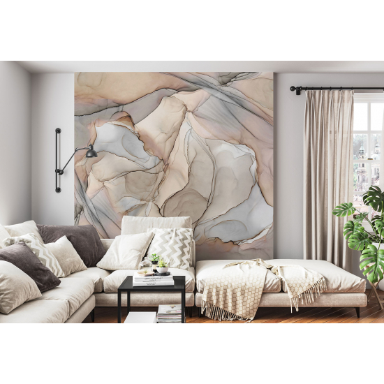 Panoramic Wallpaper - Wall Mural - Marbled effect