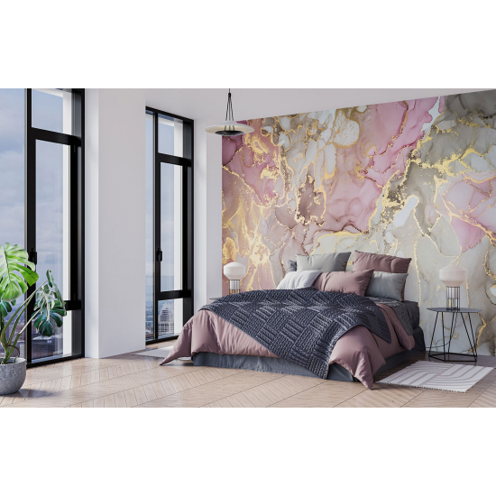 Panoramic Wallpaper - Wall Mural - Marbled effect