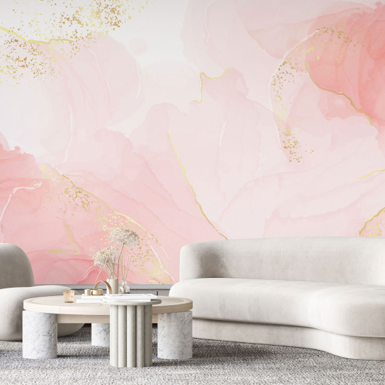 Panoramic Wallpaper - Wall Mural - Marbled effect