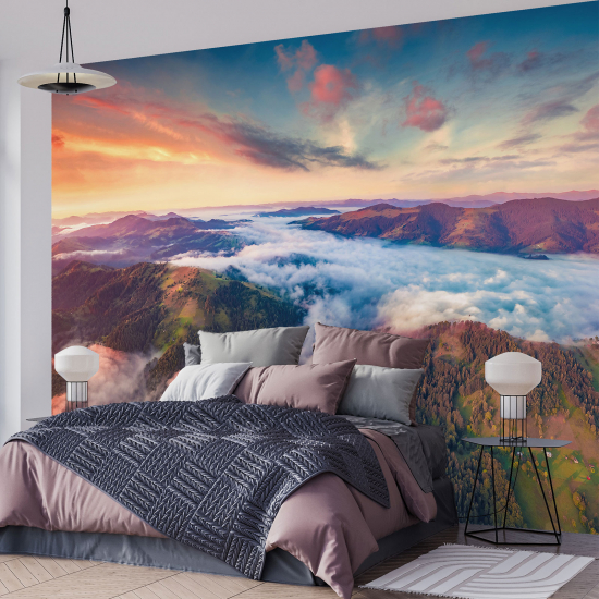 Panoramic Wallpaper - Wall Mural - Mountain clouds