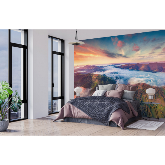 Panoramic Wallpaper - Wall Mural - Mountain clouds