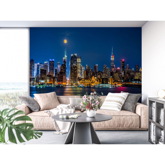 Panoramic Wallpaper - Wall Mural - New York Moon