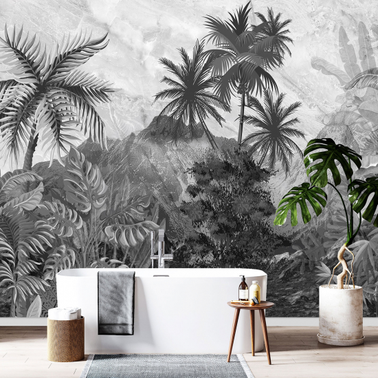 Panoramic Wallpaper - Wall Mural - Palm trees