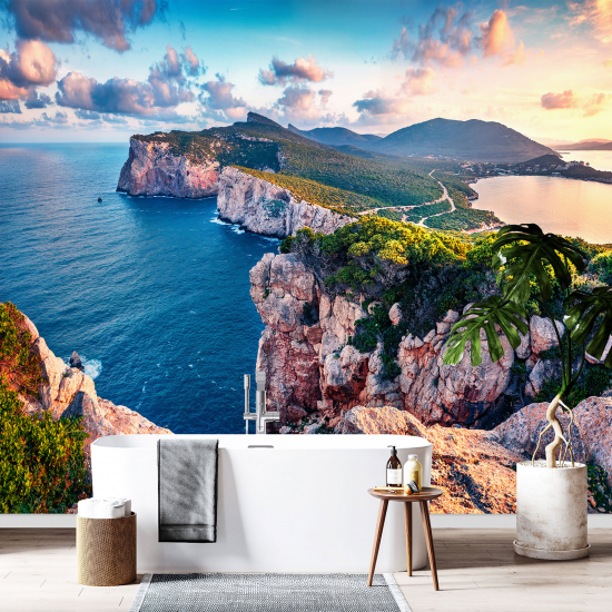 Panoramic Wallpaper - Wall Mural - Panorama of Cap Caccia