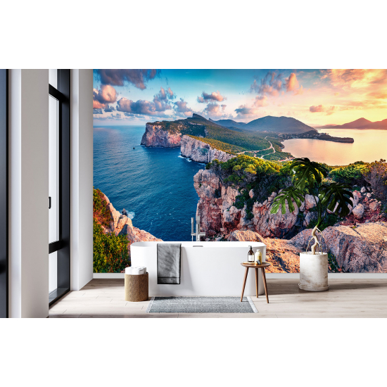 Panoramic Wallpaper - Wall Mural - Panorama of Cap Caccia