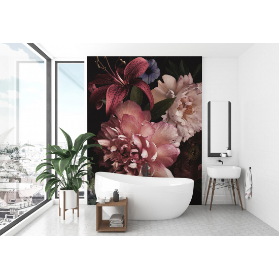 Panoramic Wallpaper - Wall Mural - Peonies