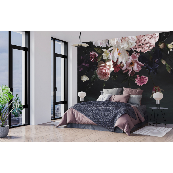 Panoramic Wallpaper - Wall Mural - Peonies