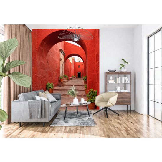 Panoramic Wallpaper - Wall Mural - Red Alley