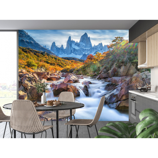 Panoramic Wallpaper - Wall Mural - River Mountains